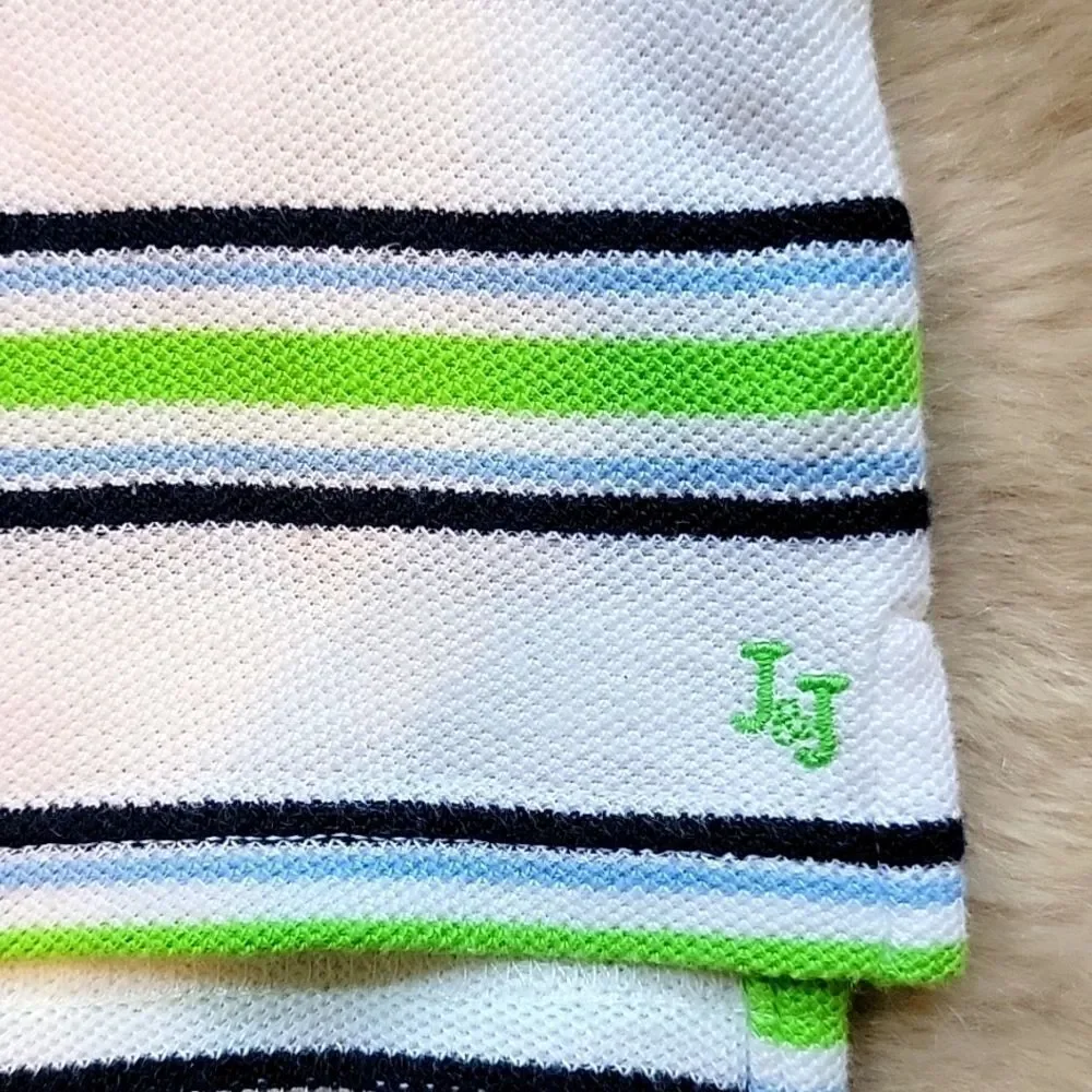 JANIE AND JACK WHITE STRIPED POLO, SIZE 3-6 MONTHS - NEW!